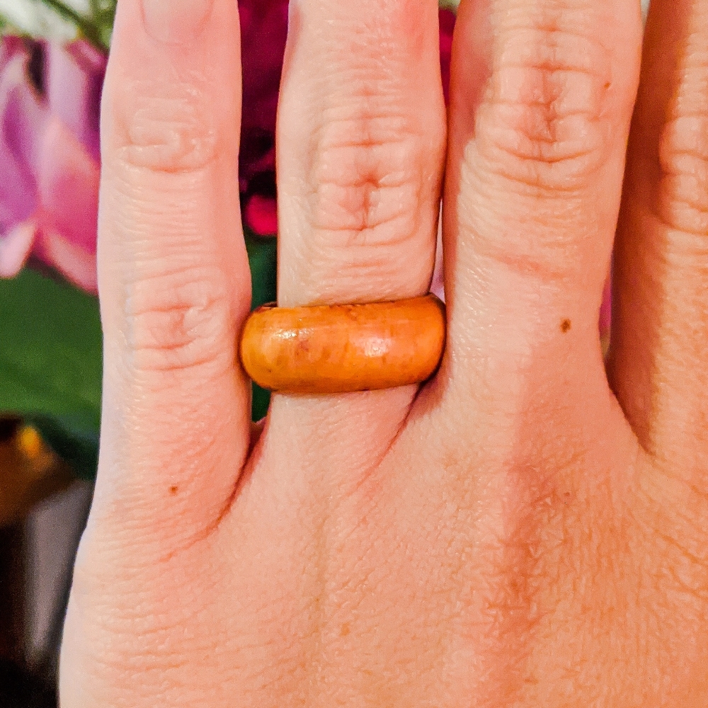 Organic Wood Wedding Band | Natural Wooden Size 9 - Picture 4 of 5
